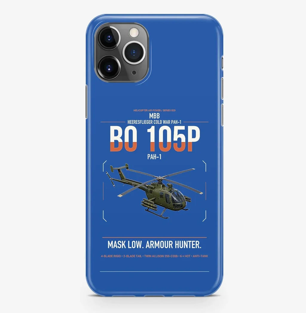 MBB BO 105P PAH-1 design on blue magsafe iphone case, for iPhone Pro Max