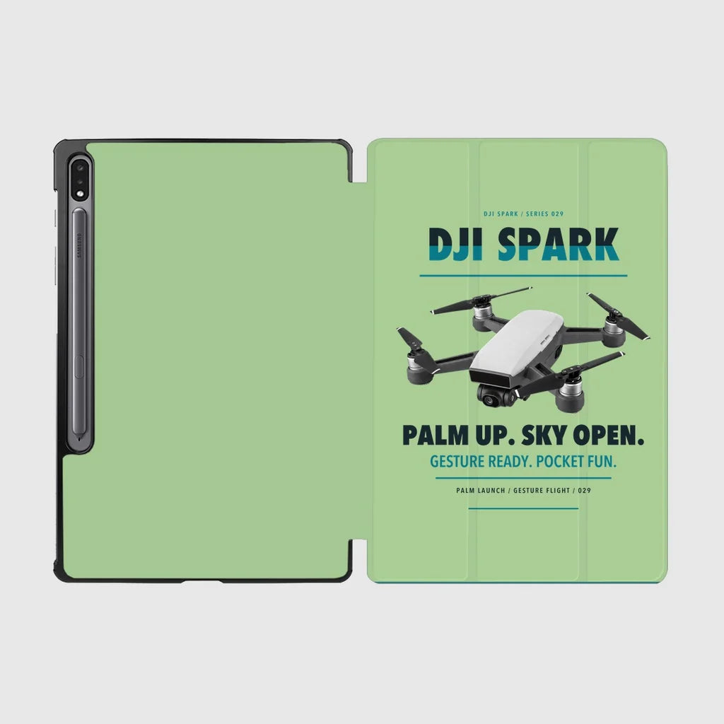 DJI Spark design on light green samsung tablet tablet case