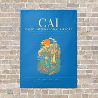 Thumbnail for Cairo International Airport CAI - Canvas Framed - Turquoise