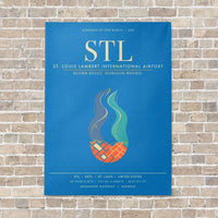 Thumbnail for St. Louis Lambert International Airport STL - Canvas Framed - Turquoise