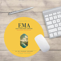 Thumbnail for East Midlands Airport (EMA) design on yellow round mouse pad