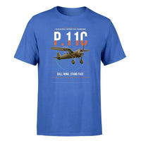 Thumbnail for PZL P.11c design on blue t-shirt, single-side print