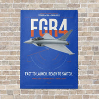 Thumbnail for Eurofighter Typhoon FGR4 vertical canvas print - no frame - blue background