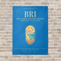 Thumbnail for Bari Karol Wojtya Airport BRI - Canvas Framed - Turquoise