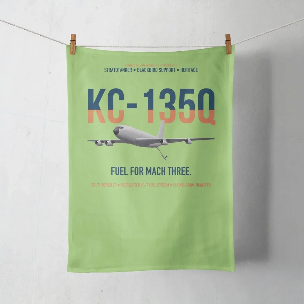 KC-135Q Blackbird Tanker design on light green towel