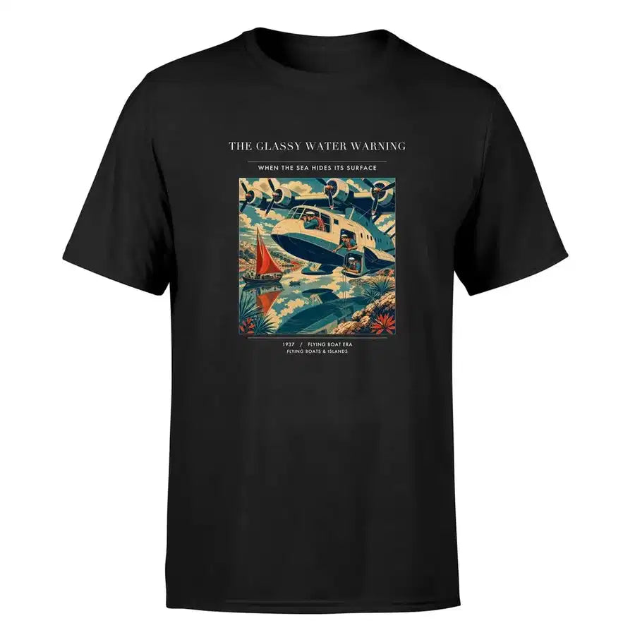 VINTAGE G4280 - The Glassy Water Warning - Premium T-Shirt design on black premium t shirt
