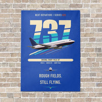 Thumbnail for Boeing 737-200 vertical canvas print - no frame - blue background