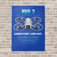 Thumbnail for DJI Neo 2 vertical canvas print - no frame - blue background