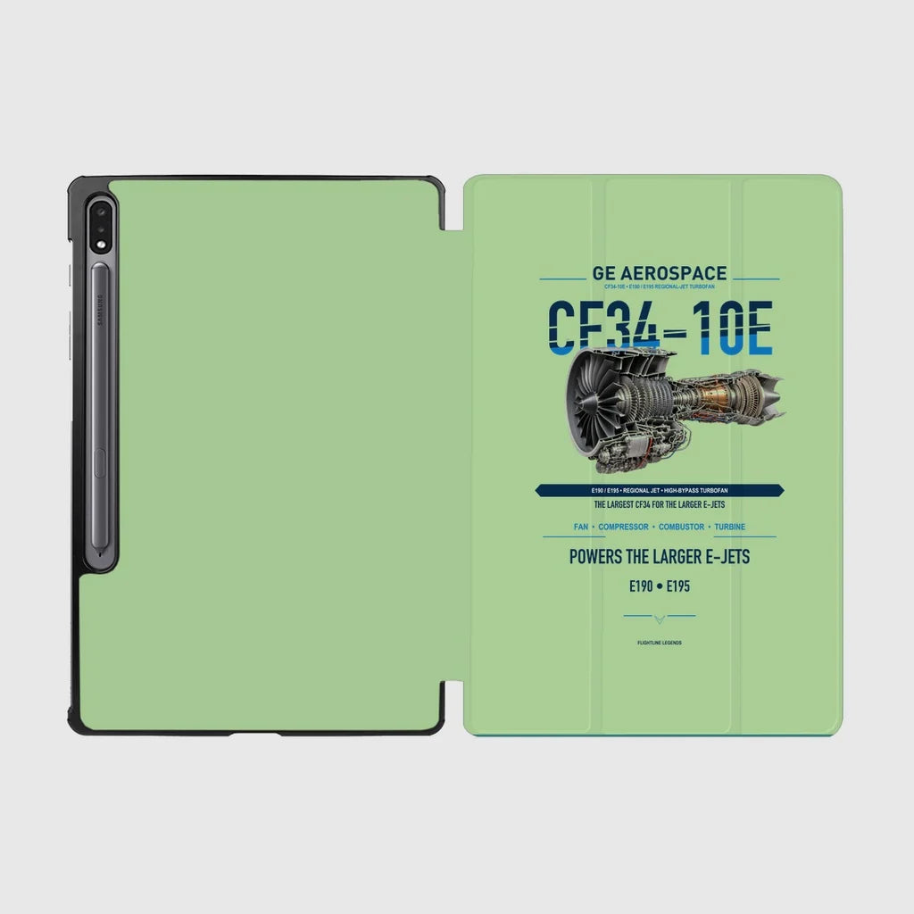 CF34-10E design on light green samsung tablet tablet case
