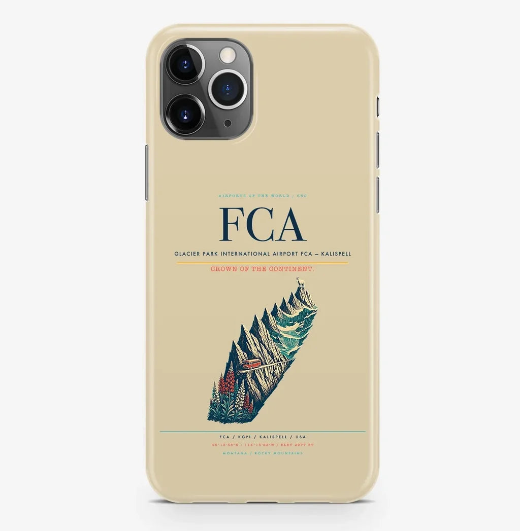 Kalispell Airport (FCA) design on beige iPhone 16 Pro MagSafe case