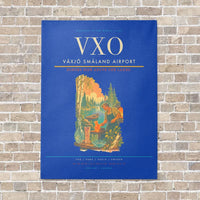 Thumbnail for Växjö Småland Airport VXO vertical canvas print - no frame - blue background
