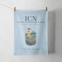 Thumbnail for Incheon International Airport (ICN) design on light blue towel