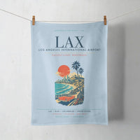 Thumbnail for Los Angeles International Airport (LAX) design on light blue towel