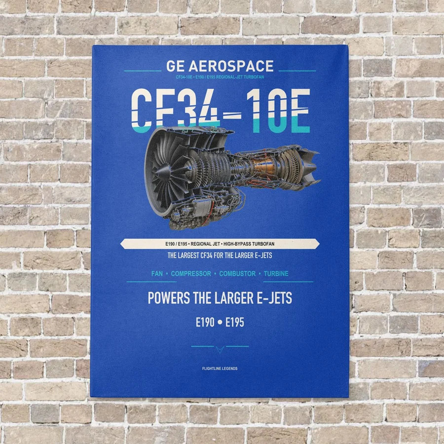 CF34-10E vertical canvas print - no frame - blue background