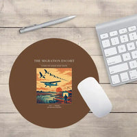 Thumbnail for VINTAGE G4448 - The Migration Escort - Designed Mouse Pads design on brown round