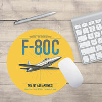 Thumbnail for F-80C Shooting Star design on yellow round mouse pad