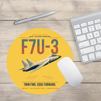 Thumbnail for F7U-3 Cutlass design on yellow round mouse pad