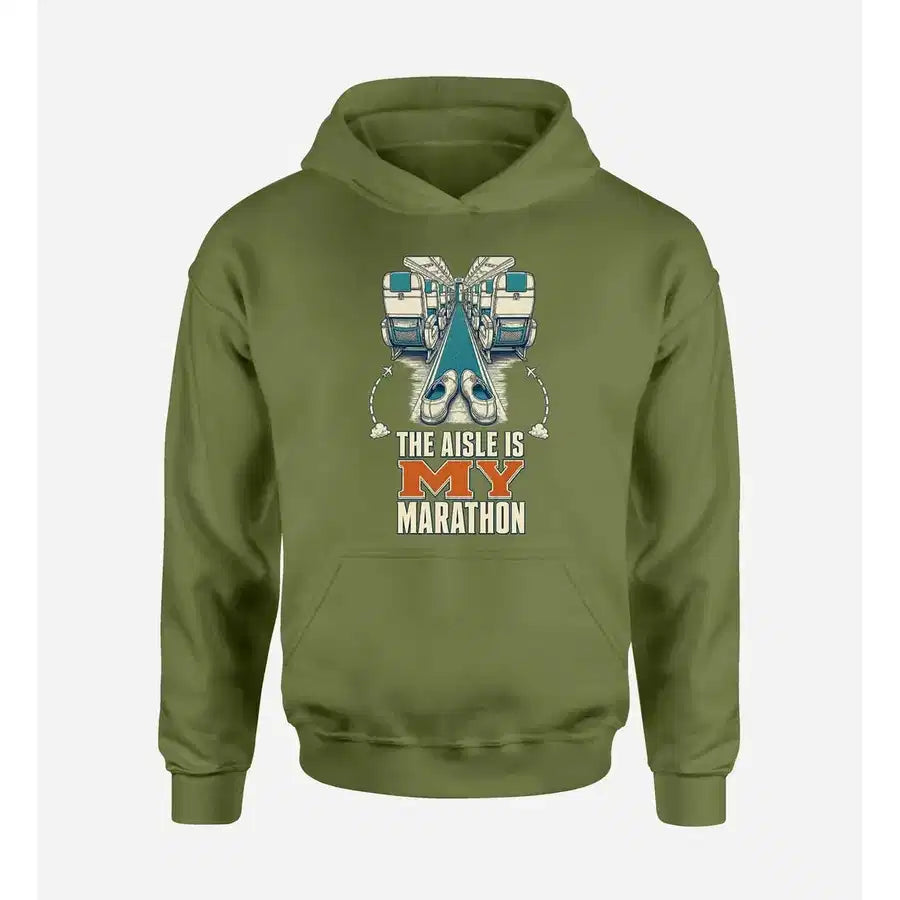 SIGNAL 265 - The Aisle Is My Marathon design on green army hoodie single side