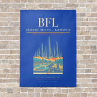 Thumbnail for Meadows Field BFL — Bakersfield vertical canvas print - no frame - blue background