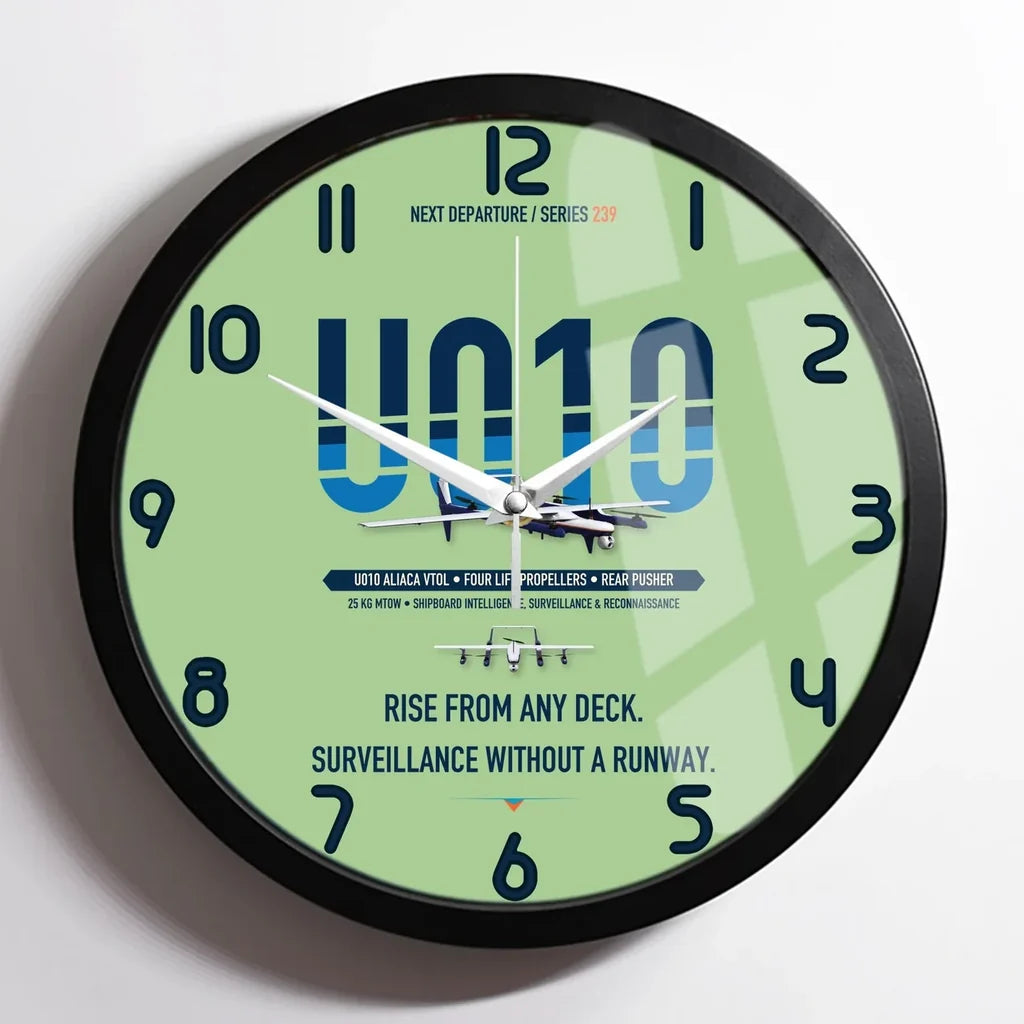 Airbus U010 Aliaca VTOL design on light green framed wall clock