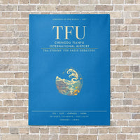 Thumbnail for Chengdu Tianfu International Airport TFU - Canvas Framed - Turquoise