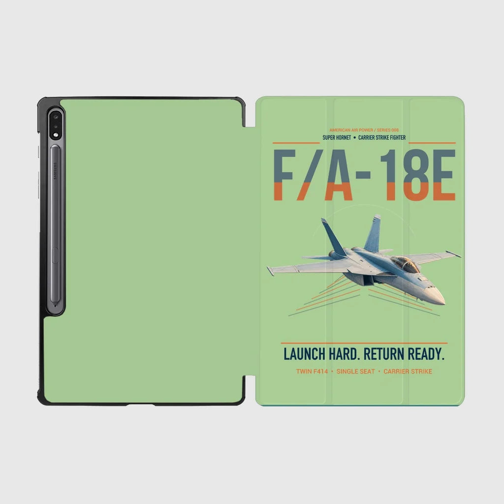 F-A-18E Super Hornet design on light green samsung tablet tablet case