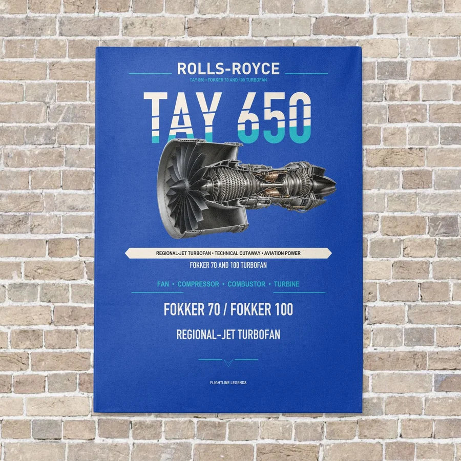TAY 650 vertical canvas print - no frame - blue background