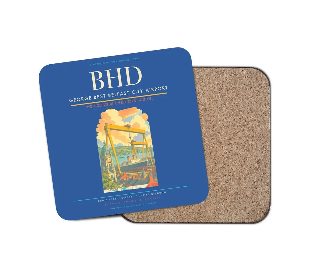 George Best Belfast City Airport BHD Coaster 1-Piece - Blue
