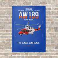 Thumbnail for Leonardo AW189 vertical canvas print - no frame - blue background