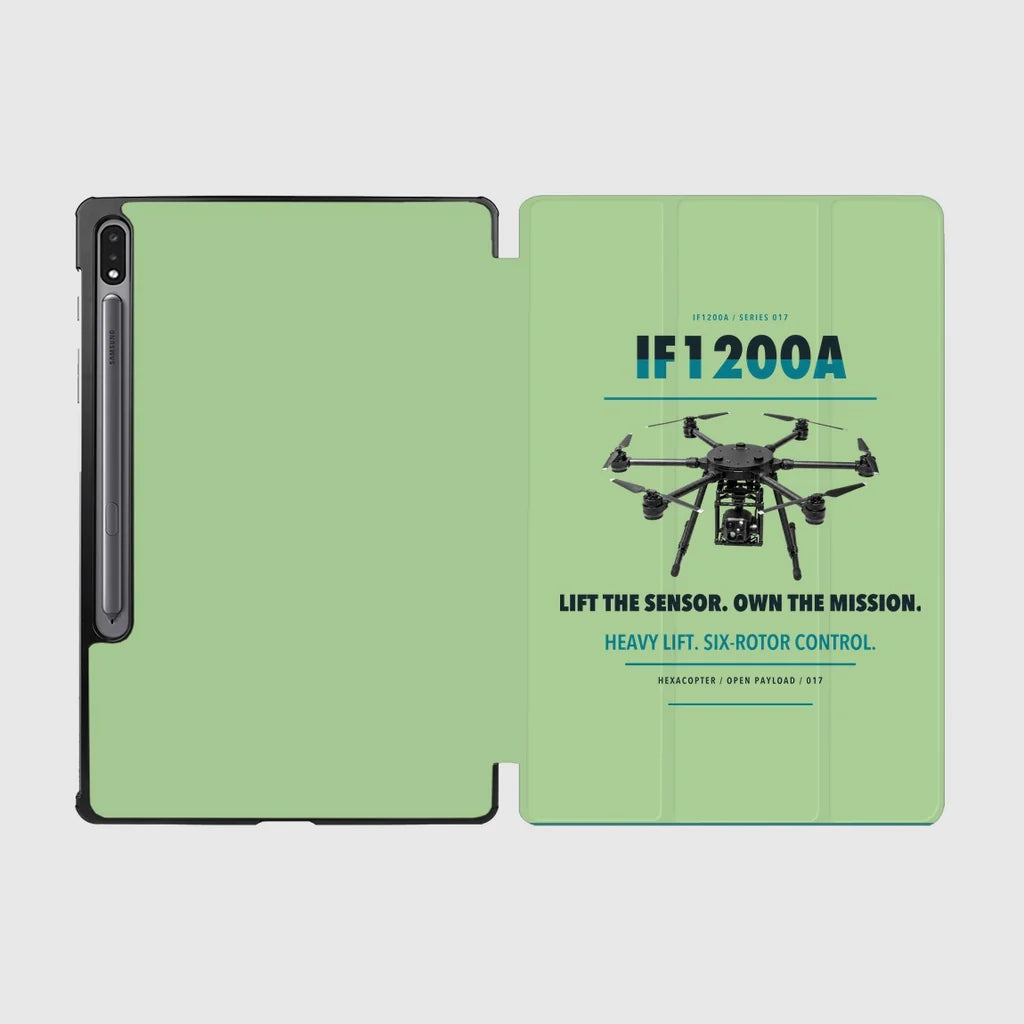 Inspired Flight IF1200A design on light green samsung tablet tablet case