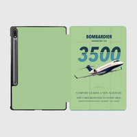 Thumbnail for Bombardier Challenger 3500 design on light green samsung tablet tablet case