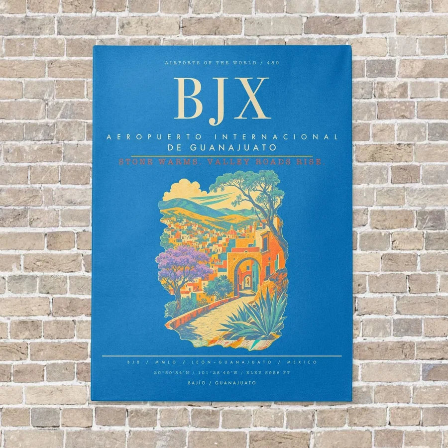 Aeropuerto Internacional de Guanajuato BJX - Canvas Framed - Turquoise