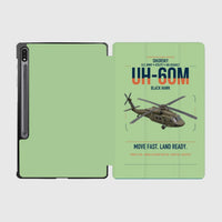 Thumbnail for Sikorsky UH-60M Black Hawk design on light green samsung tablet tablet case