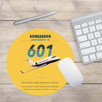Thumbnail for Bombardier Challenger 601 design on yellow round mouse pad