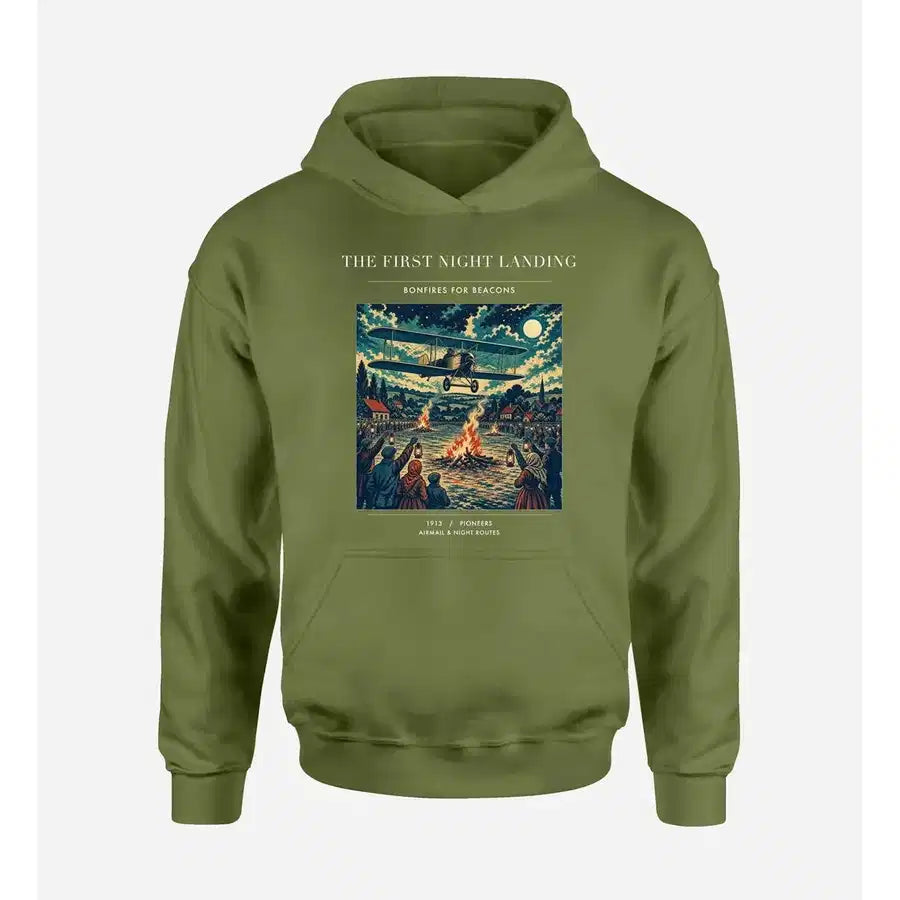 VINTAGE G4327 - The First Night Landing - Premium Hoodie design on greenarmy premium