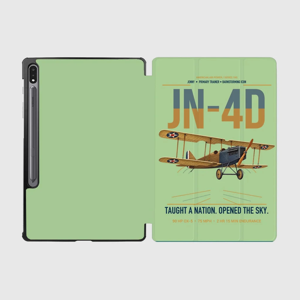 Curtiss JN-4D Jenny design on light green samsung tablet tablet case