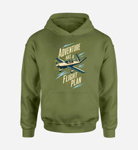 Thumbnail for SIGNAL 22 - Adventure Has A Flight Plan design on green army hoodie single side