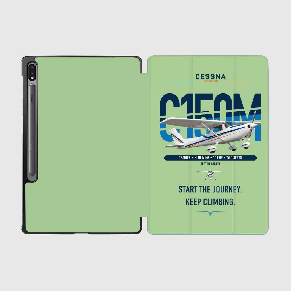 Cessna 150M design on light green samsung tablet tablet case