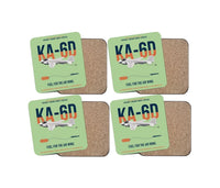 Thumbnail for KA-6D Intruder design on light green 4 pieces set coaster