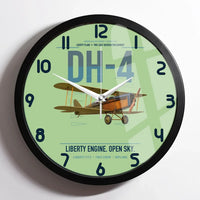 Thumbnail for Airco DH-4 Liberty Plane design on light green framed wall clock