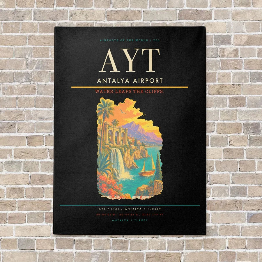 Antalya Airport AYT - Canvas No Frame - Black