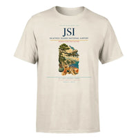 Thumbnail for Skiathos Island National Airport (JSI) T-Shirt single-side front print in Beige | skiathos-island-national-airport-jsi-double-side-t-shirt