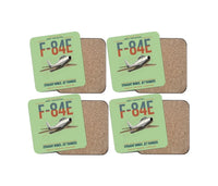 Thumbnail for F-84E Thunderjet design on light green 4 pieces set coaster