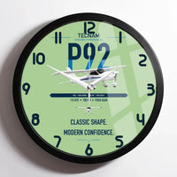 Thumbnail for Tecnam P92 Echo MkII design on light green framed wall clock