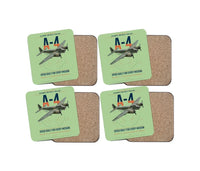 Thumbnail for Junkers Ju 88A-4 design on light green 4 pieces set coaster