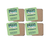 Thumbnail for Cessna Citation Bravo design on light green 4 pieces set coaster