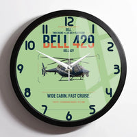 Thumbnail for Bell 429 design on light green framed wall clock