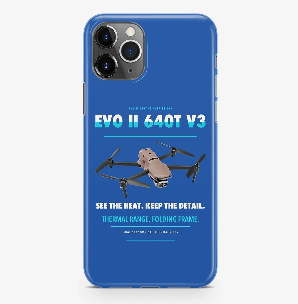 Autel EVO II Dual 640T V3 Case ProMax design on blue iphone case promax