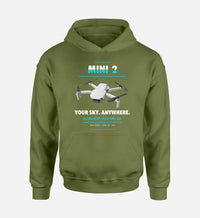 Thumbnail for DJI Mini 2 design on green army hoodie single side