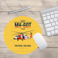 Thumbnail for Sikorsky MH-60T Jayhawk design on yellow round mouse pad